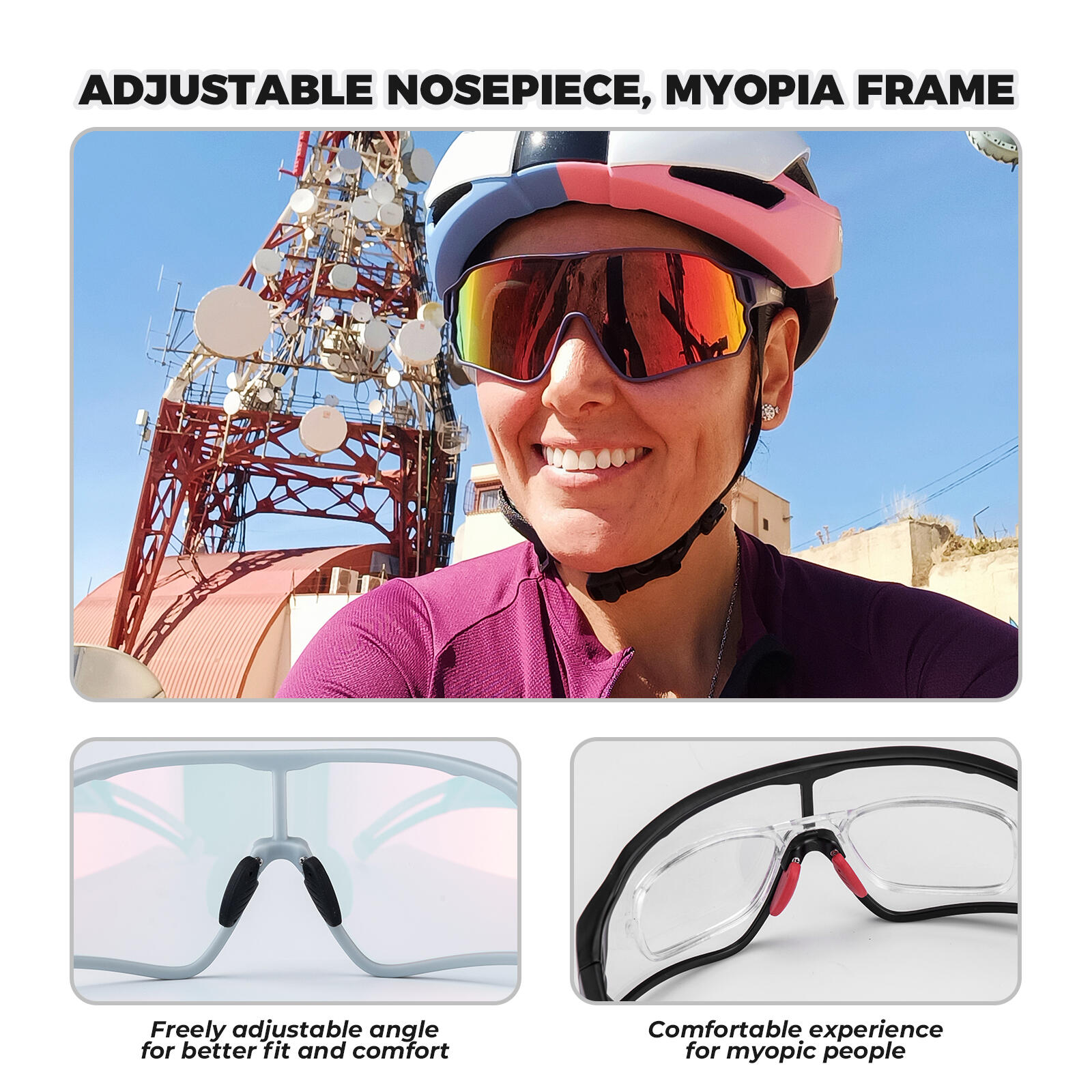 ROCKBROS Fahrradbrillen Sonnenbrille Photochrom UV400 5/6