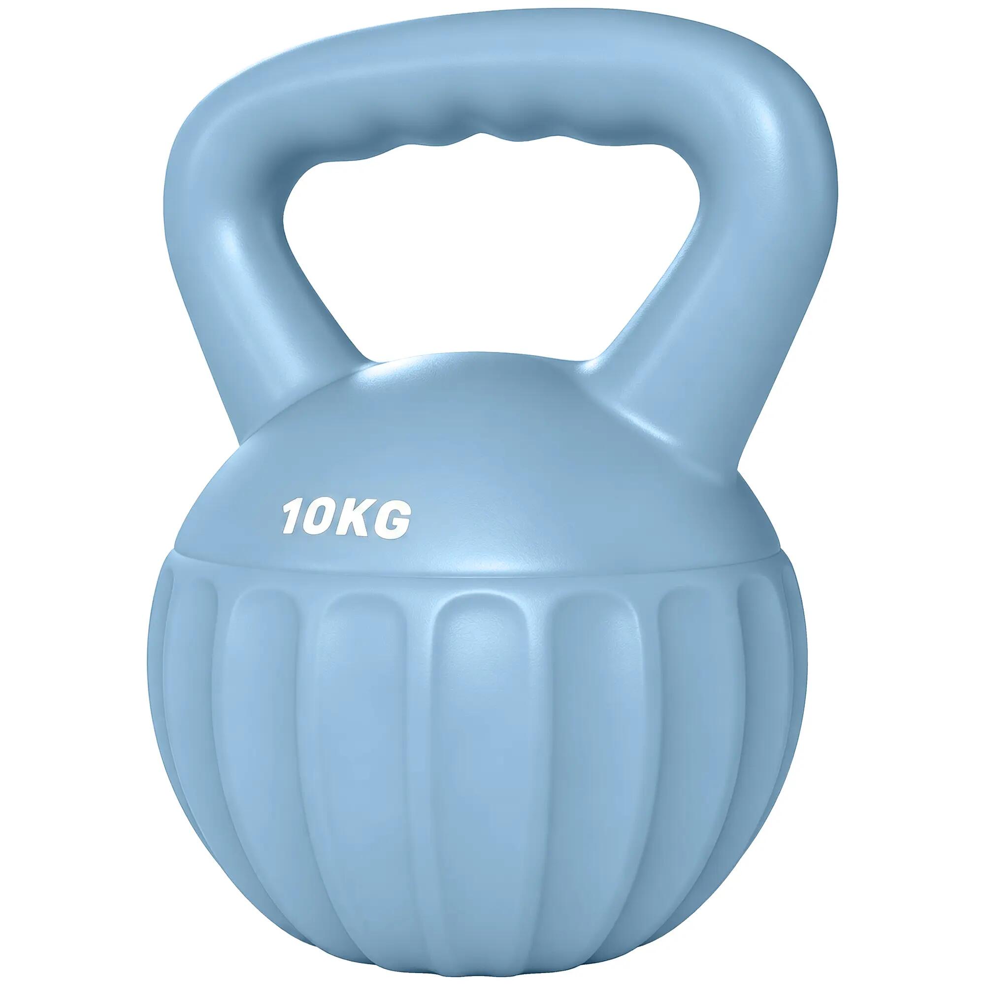 Kettlebell 10 Kg - prise ergonomique - PP bleu ciel 5/5