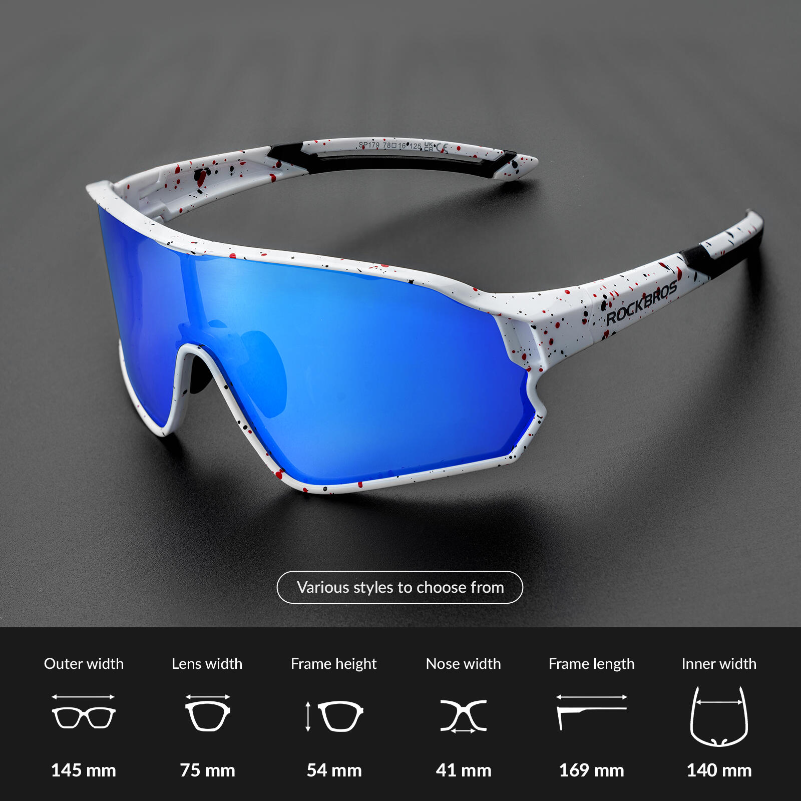 ROCKBROS Fahrradbrillen Sonnenbrille Polarisierte UV400 3/5