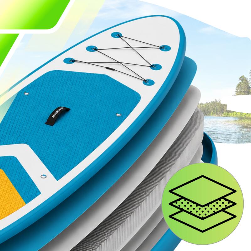 Deska SUP AquaPaddle 335x84x15 cm wiosło pompka zestaw plecak 180 kg 3/7