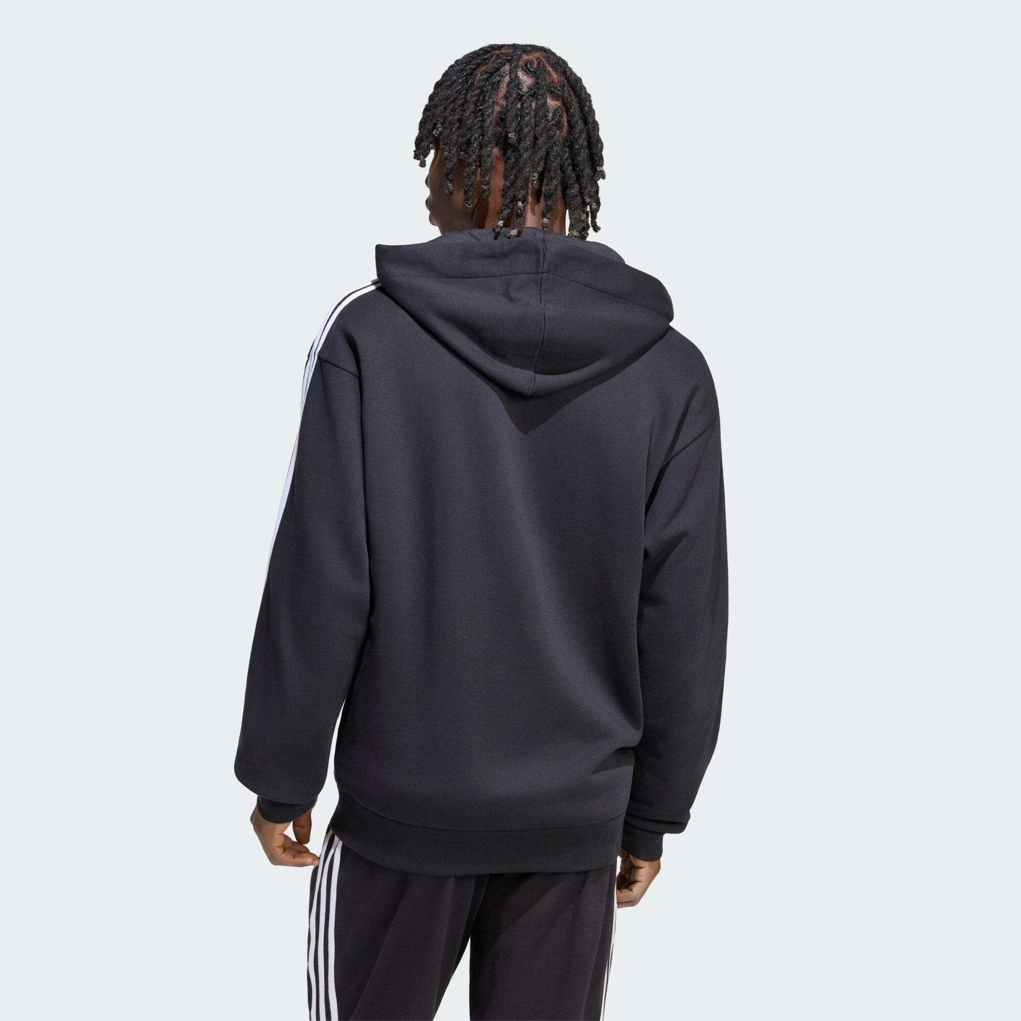 Sweat-shirt à capuche zip intégral French terry 3 bandes Essentials 3/5