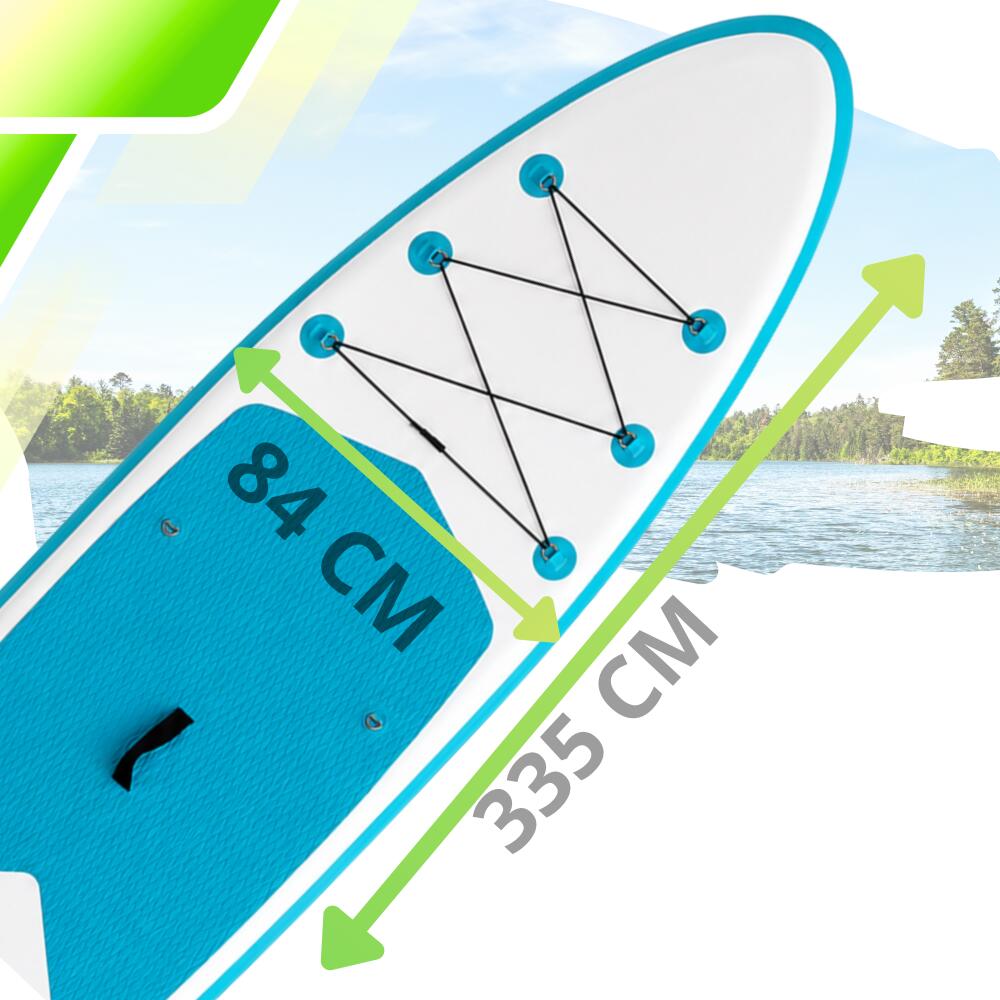Deska SUP AquaPaddle 335x84x15 cm wiosło pompka zestaw plecak 180 kg 4/7