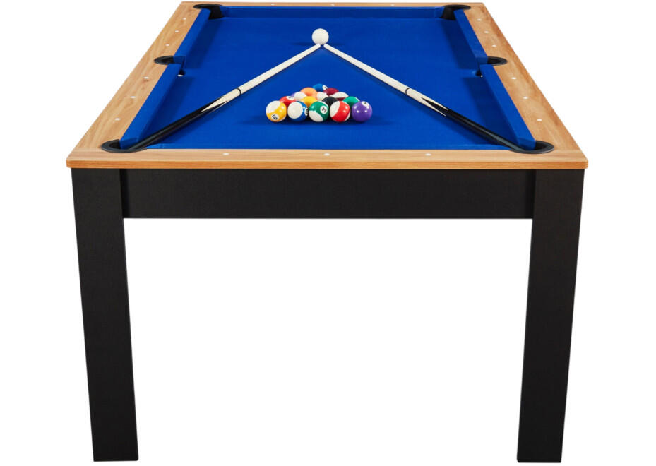 Table billard convertible Prego 7FT duo bois et noir tapis bleu royal 7/7