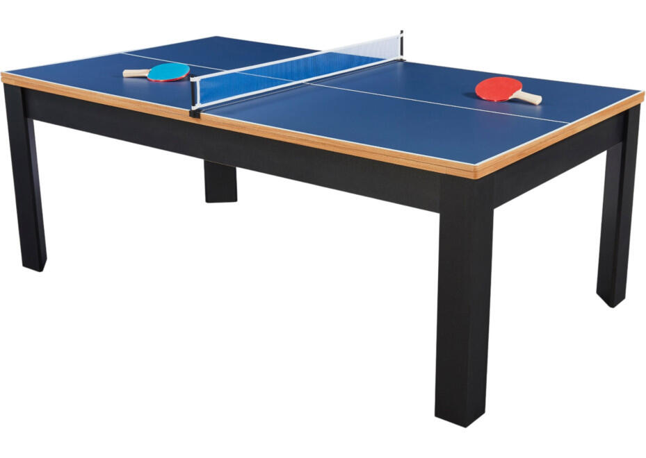 Table billard convertible Prego 7FT duo bois et noir tapis bleu royal 6/7