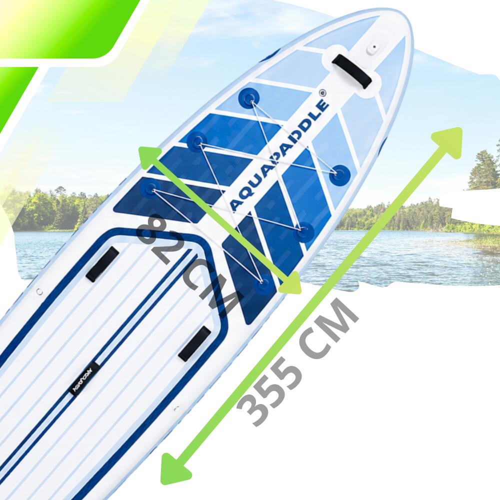 Deska SUP AquaPaddle 355x82x15 cm wiosło pompka zestaw plecak 200 kg 4/7