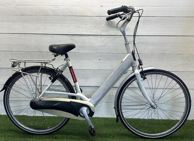 Batavus stadsfiets dames 28" - metal/grijs, tweedehands, met standaard.