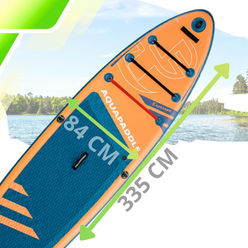 Deska SUP z siedziskiem AquaPaddle 335x84x15 cm wiosło pompka zestaw plecak 4/7