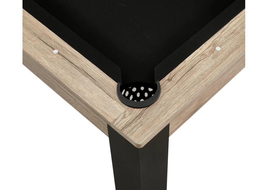 Tavolo da biliardo convertibile Prego 7FT rovere affumicato panno nero feltrato 3/7