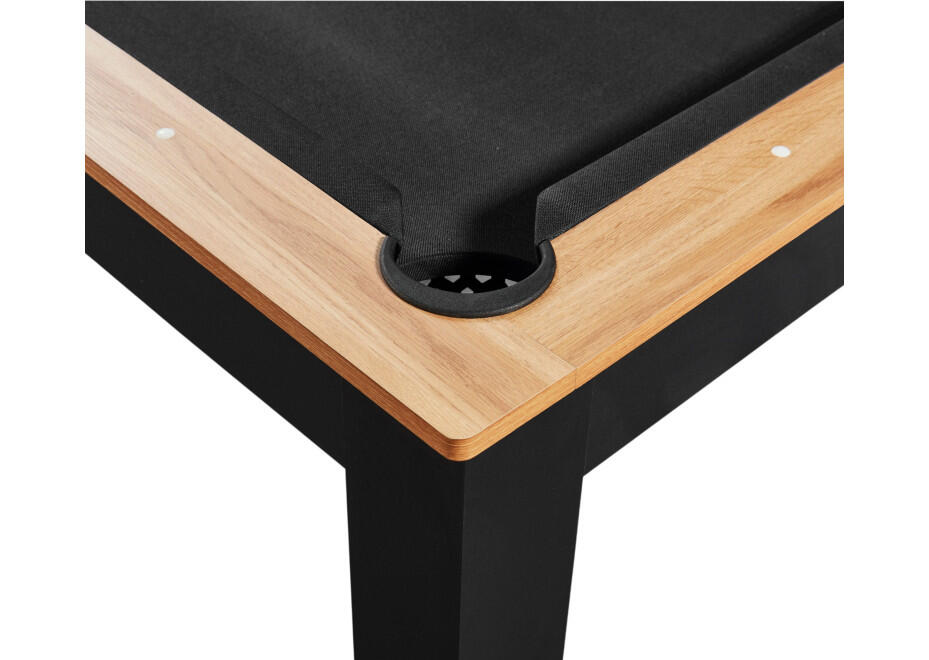 Table billard convertible Prego 7FT duo bois et noir tapis noir feutré 3/7