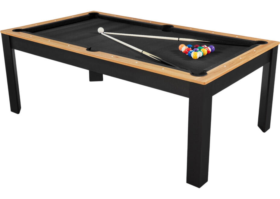Table billard convertible Prego 7FT duo bois et noir tapis noir feutré 7/7