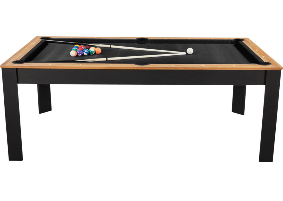 Table billard convertible Prego 7FT duo bois et noir tapis noir feutré 4/7