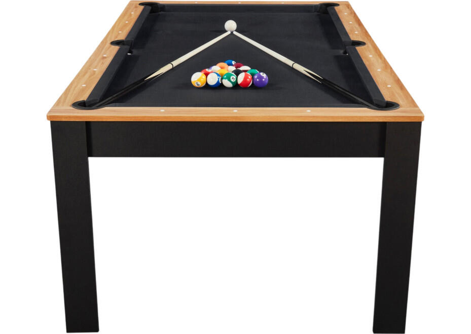 Table billard convertible Prego 7FT duo bois et noir tapis noir feutré 6/7