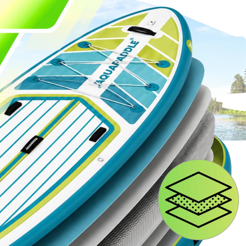 Deska SUP AquaPaddle 355x82x15 cm wiosło pompka zestaw plecak 200 kg 3/7