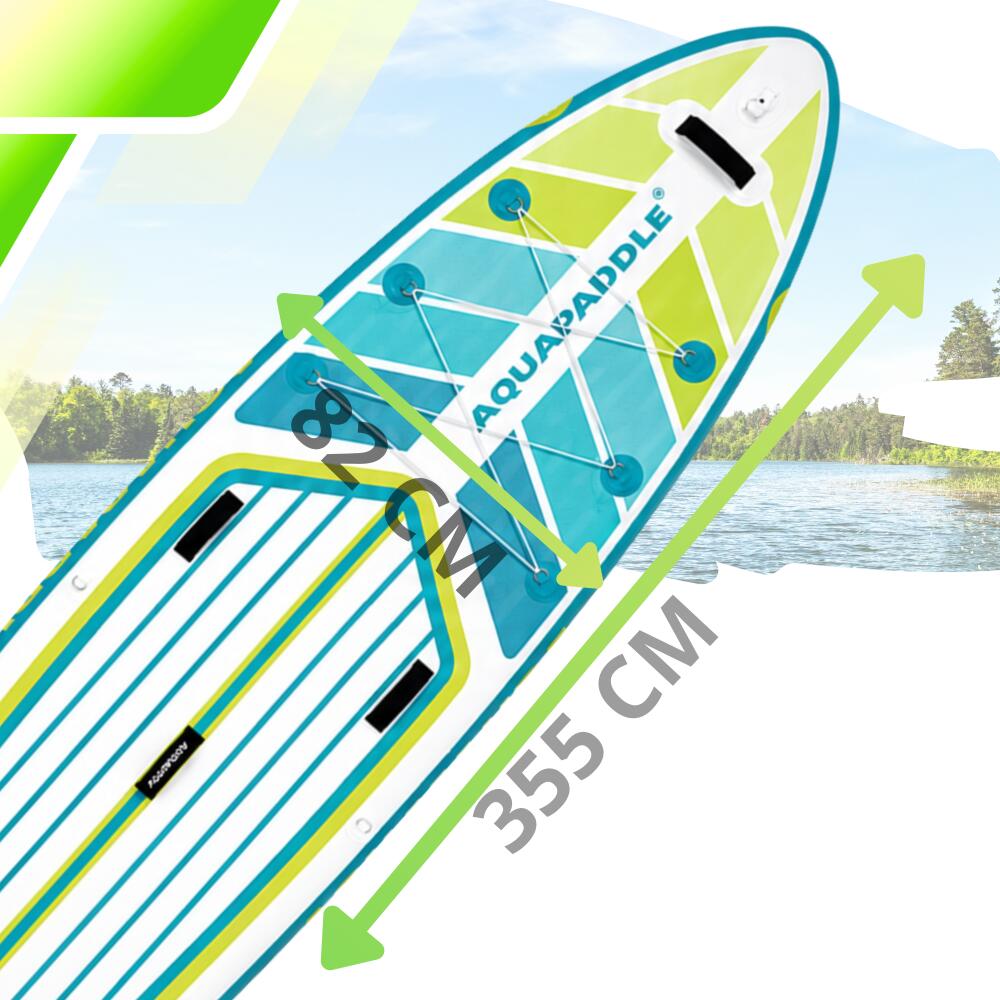 Deska SUP AquaPaddle 355x82x15 cm wiosło pompka zestaw plecak 200 kg 4/7