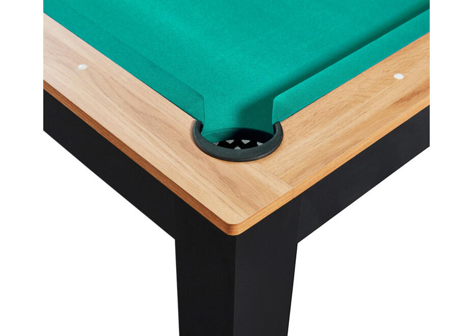 Table billard convertible Prego 7FT duo bois et noir tapis vert anglais 3/7