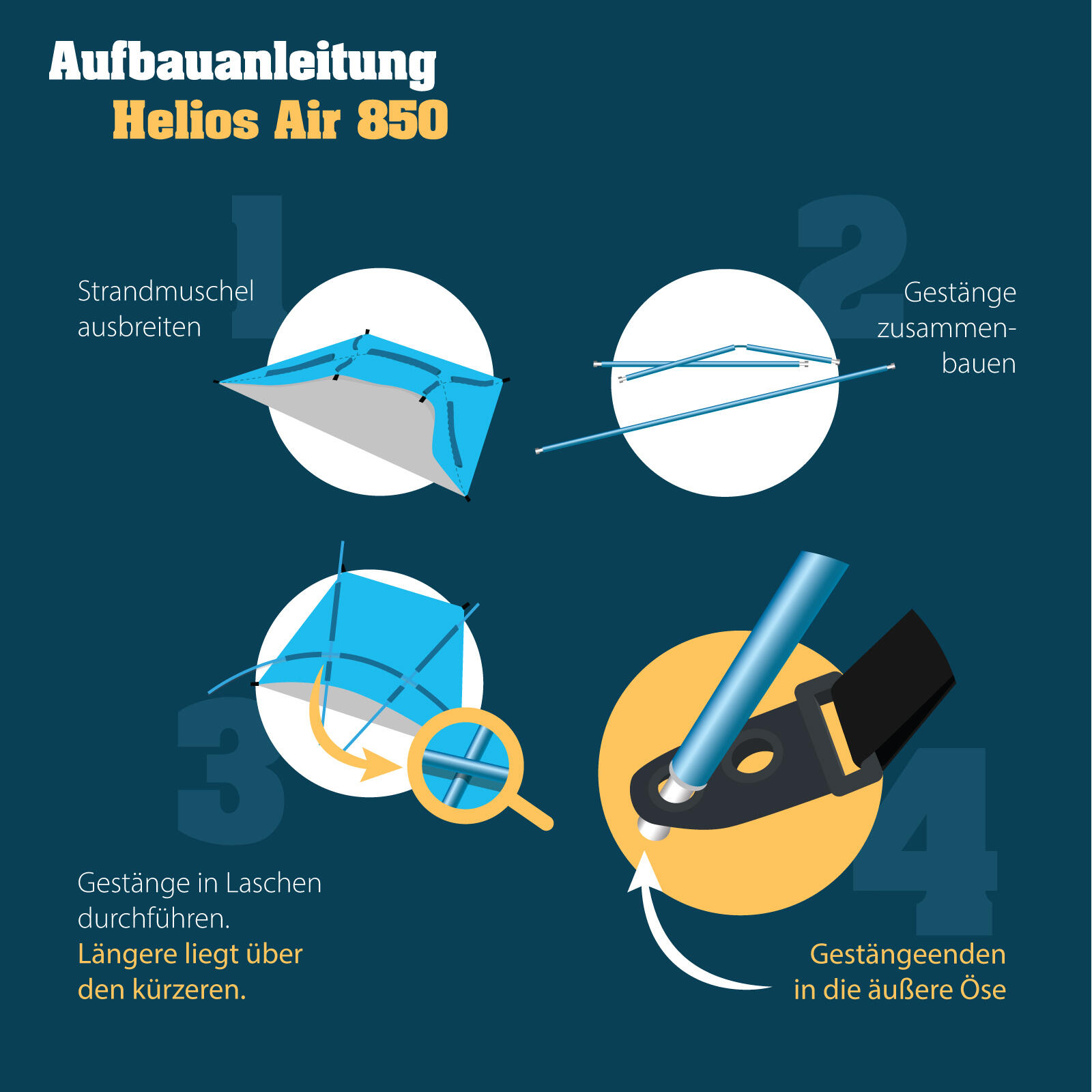 Strandmuschel Helios Air 850 Grün - Ultraleichtes Strandzelt 4/7