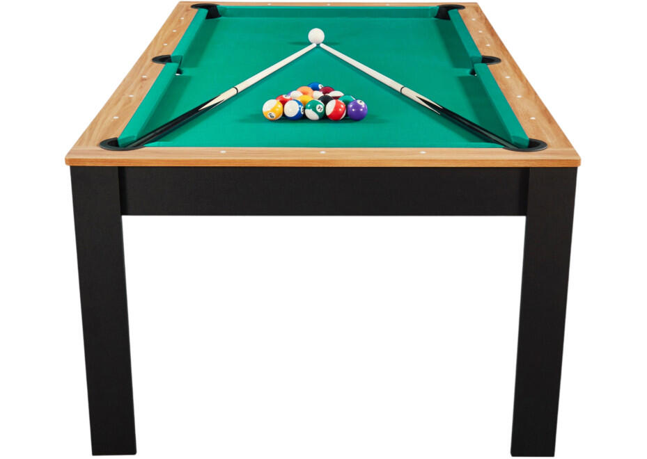 Table billard convertible Prego 7FT duo bois et noir tapis vert anglais 7/7