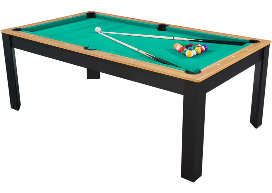 Table billard convertible Prego 7FT duo bois et noir tapis vert anglais 5/7
