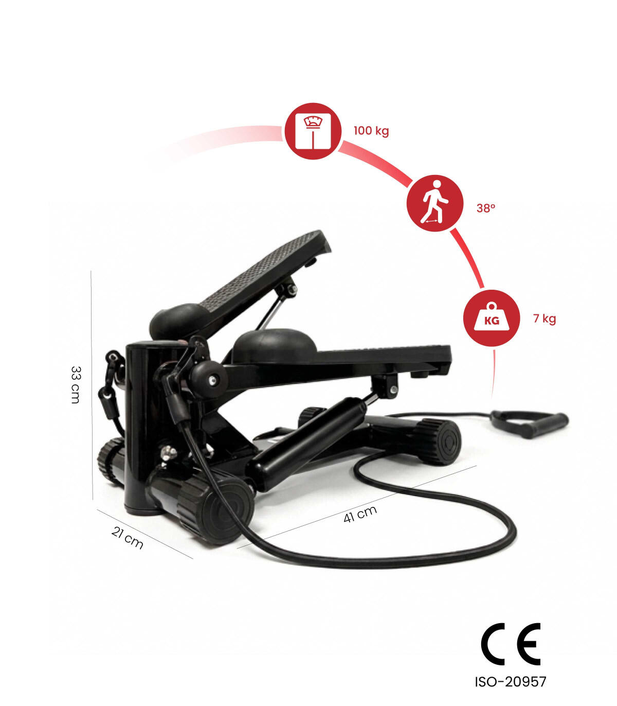 Mini-Stepper mit Zähler und Widerstandsbändern - CARE - SM-842 2/6