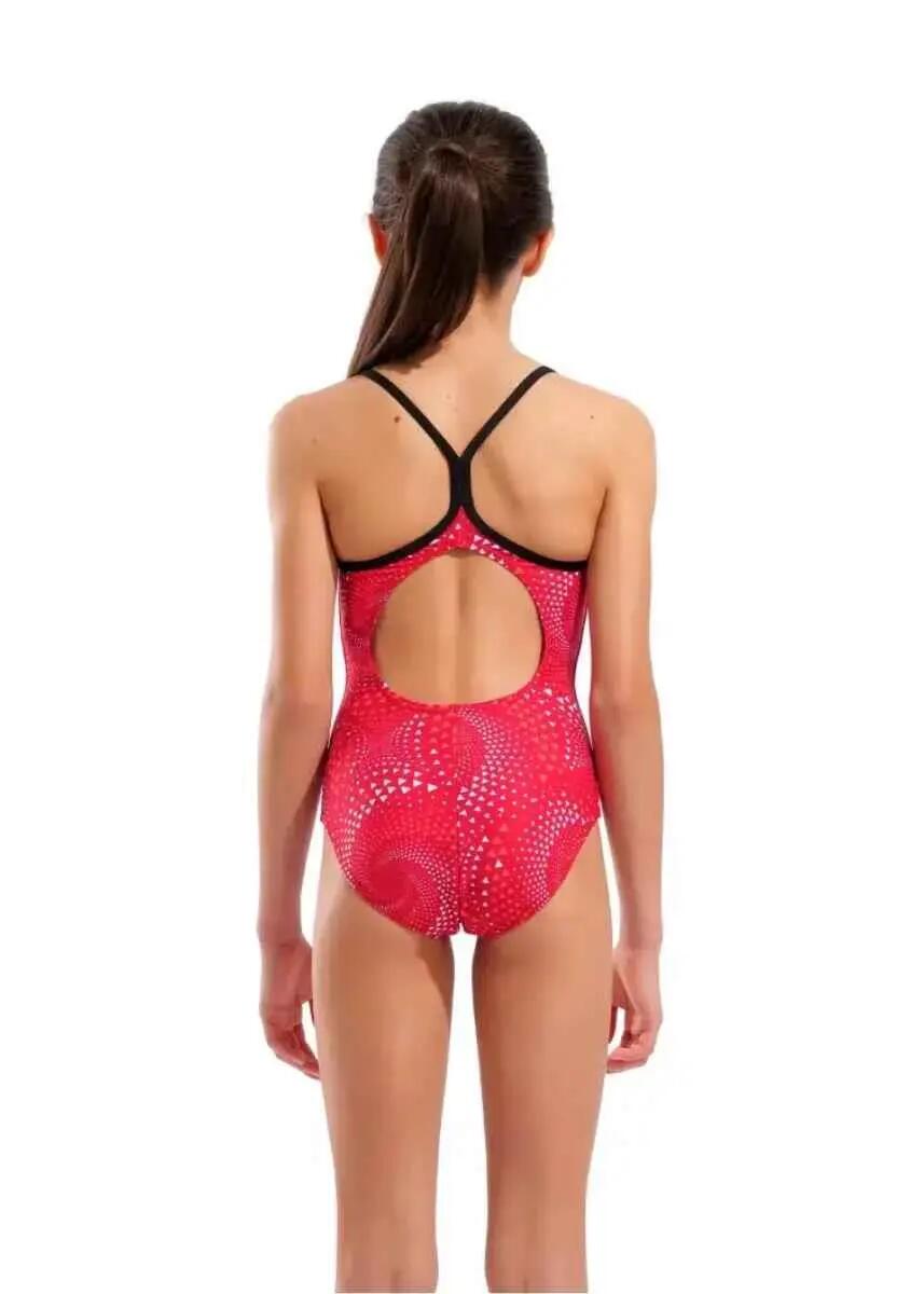 Costume bambina Arena Fireflow Lightdrop Back - Rosso/Nero - Taglia 26 3/5