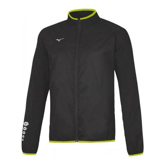 Chaqueta Cortavientos Mizuno Team Rain Negra para Hombre