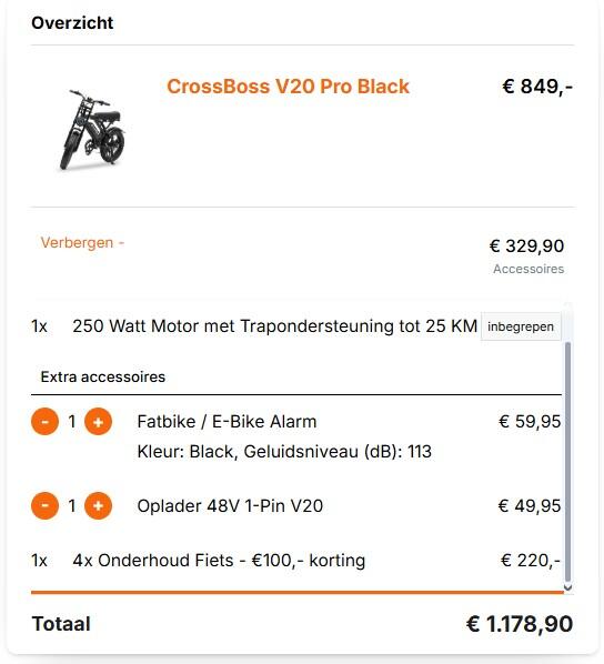 Tussen Particulieren - CrossBoss V20 Pro Black incl. Onderhoudspakket 7/7