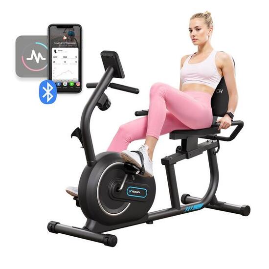 Vélo semi-allongé S08 8 niveaux - écran LCD, Bluetooth, capacité 136 kg