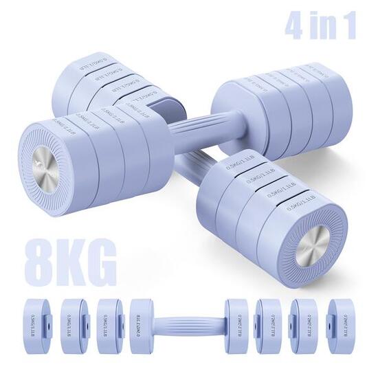 18327 Haltères réglables 4-en-1 2 pièces 1–8 kg, bleu