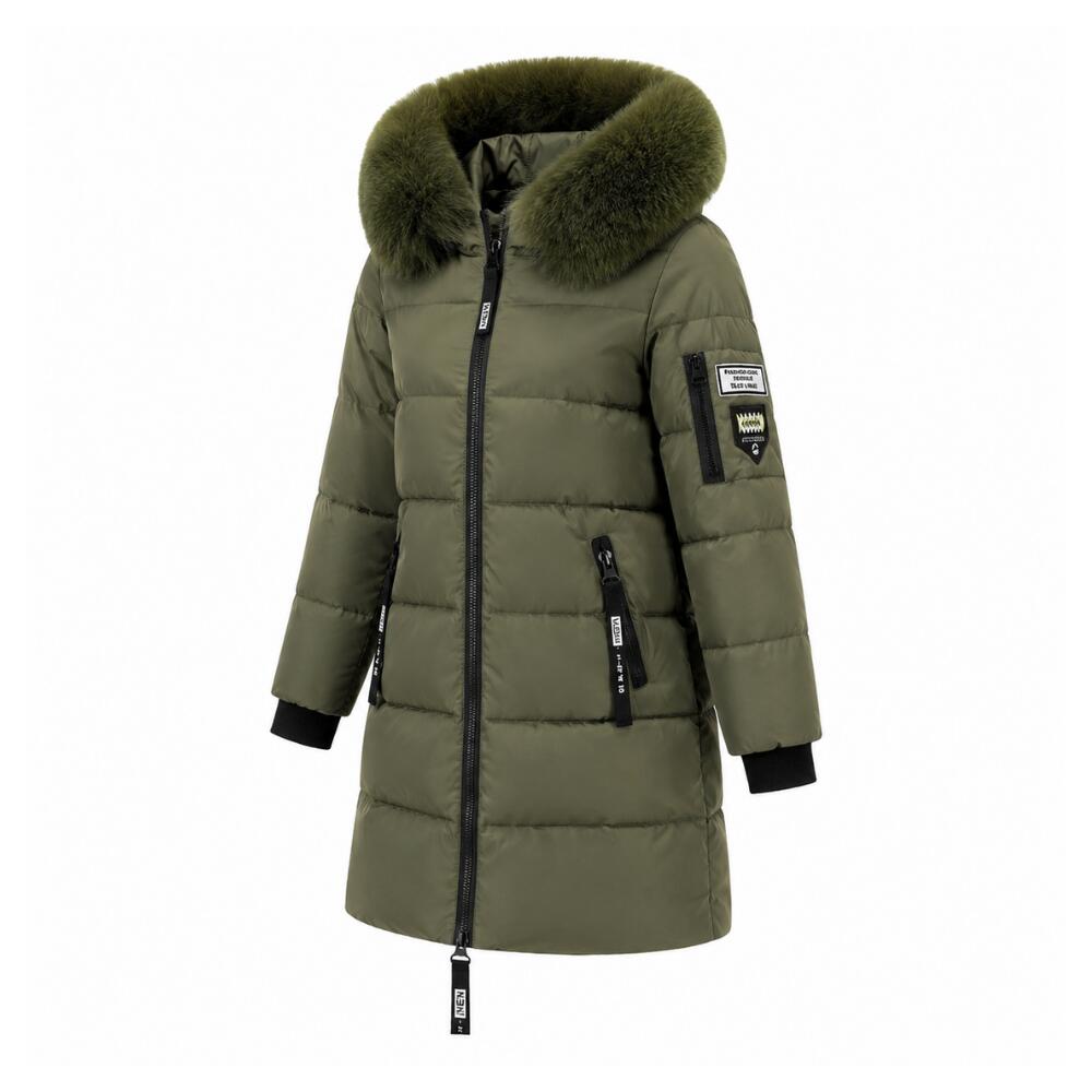 Women Warm Long Parka Coat for Winter (Green-AU-12/14)