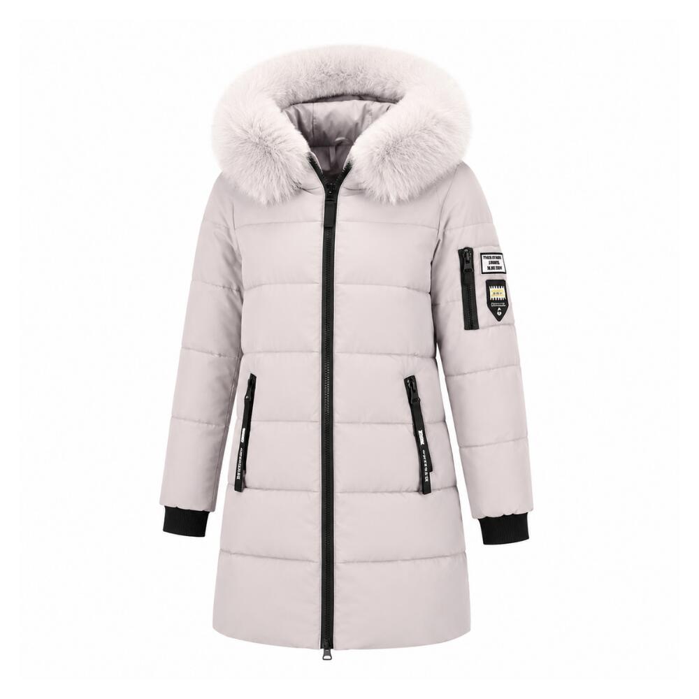 Women Warm Long Parka Coat for Winter (Grey-AU-12/14)