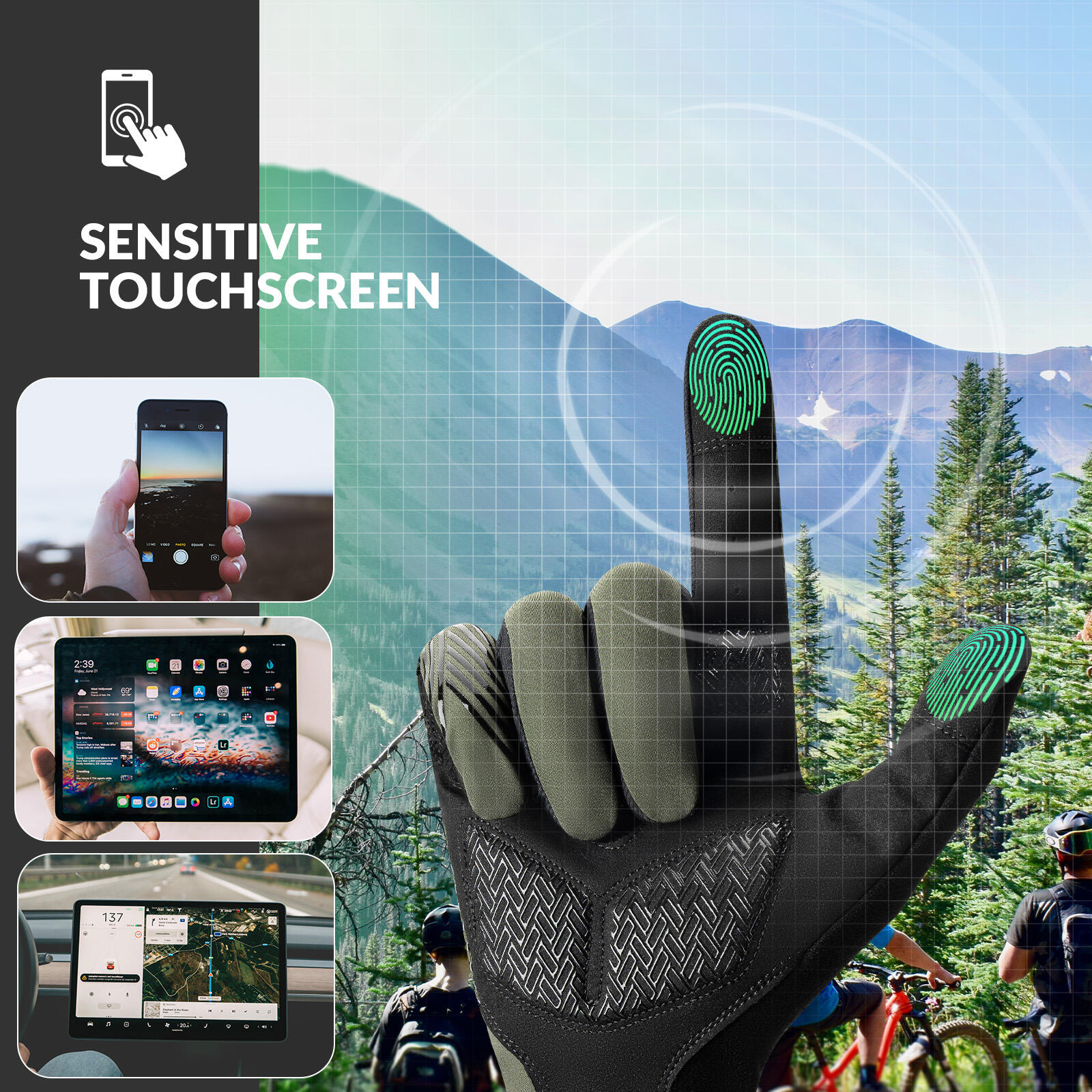 ROCKBROS Fahrradhandschuhe Handschuhe Touchscreen 2/7