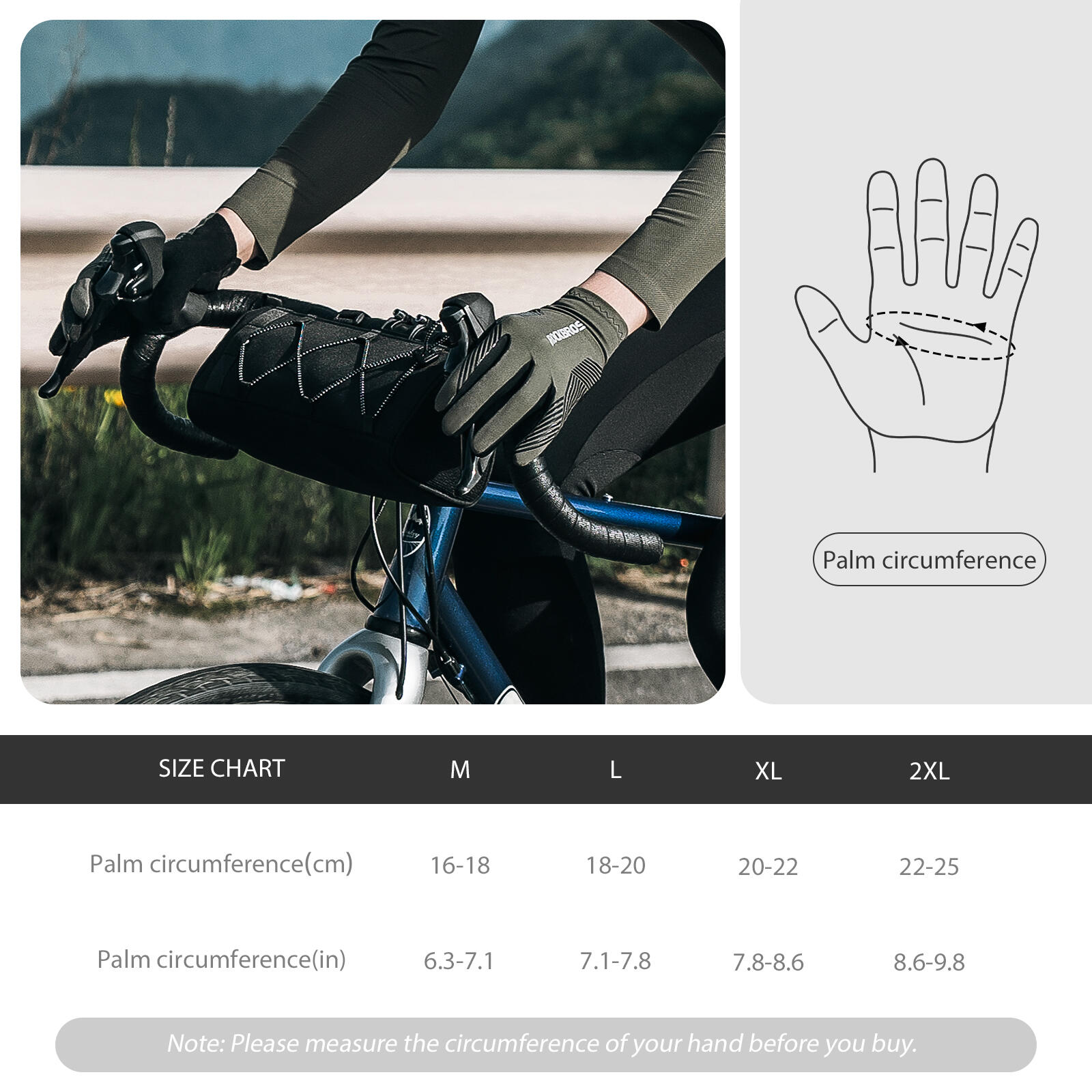ROCKBROS Fahrradhandschuhe Handschuhe Touchscreen 6/7