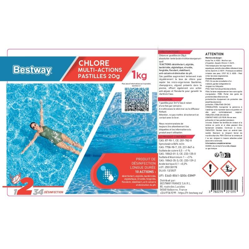 Bestway Chlore Multiactions - Pastilles 20g Boîte de 1kg 4/4