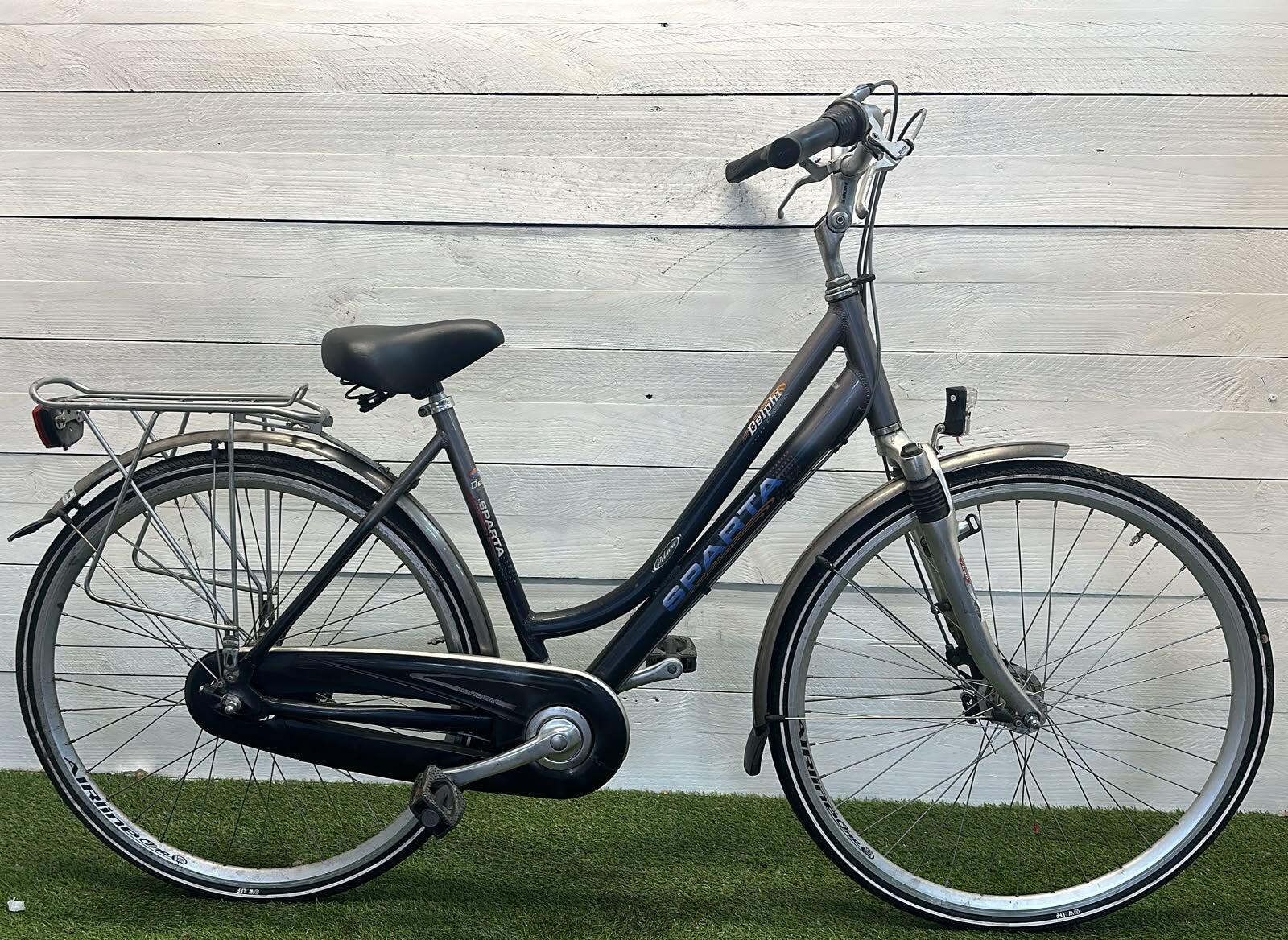 Sparta stadsfiets dames 28" zwart - city speed, tweedehands 2/3