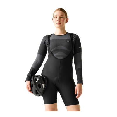 Dames vigor bib shorts voor op de fiets (zwart)