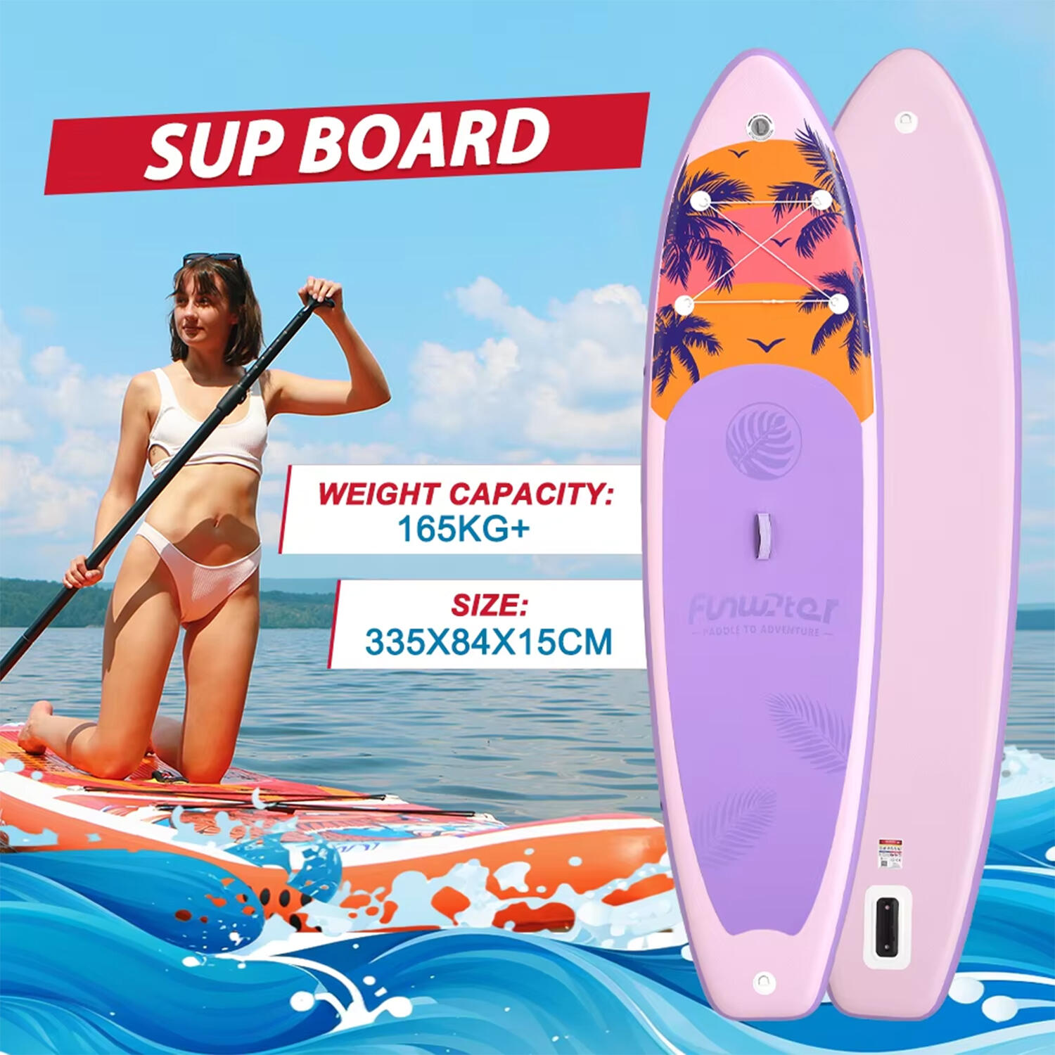 SUP Board Wide Stable Max 180kg 335x83x15cm SUPFW55C 2/7