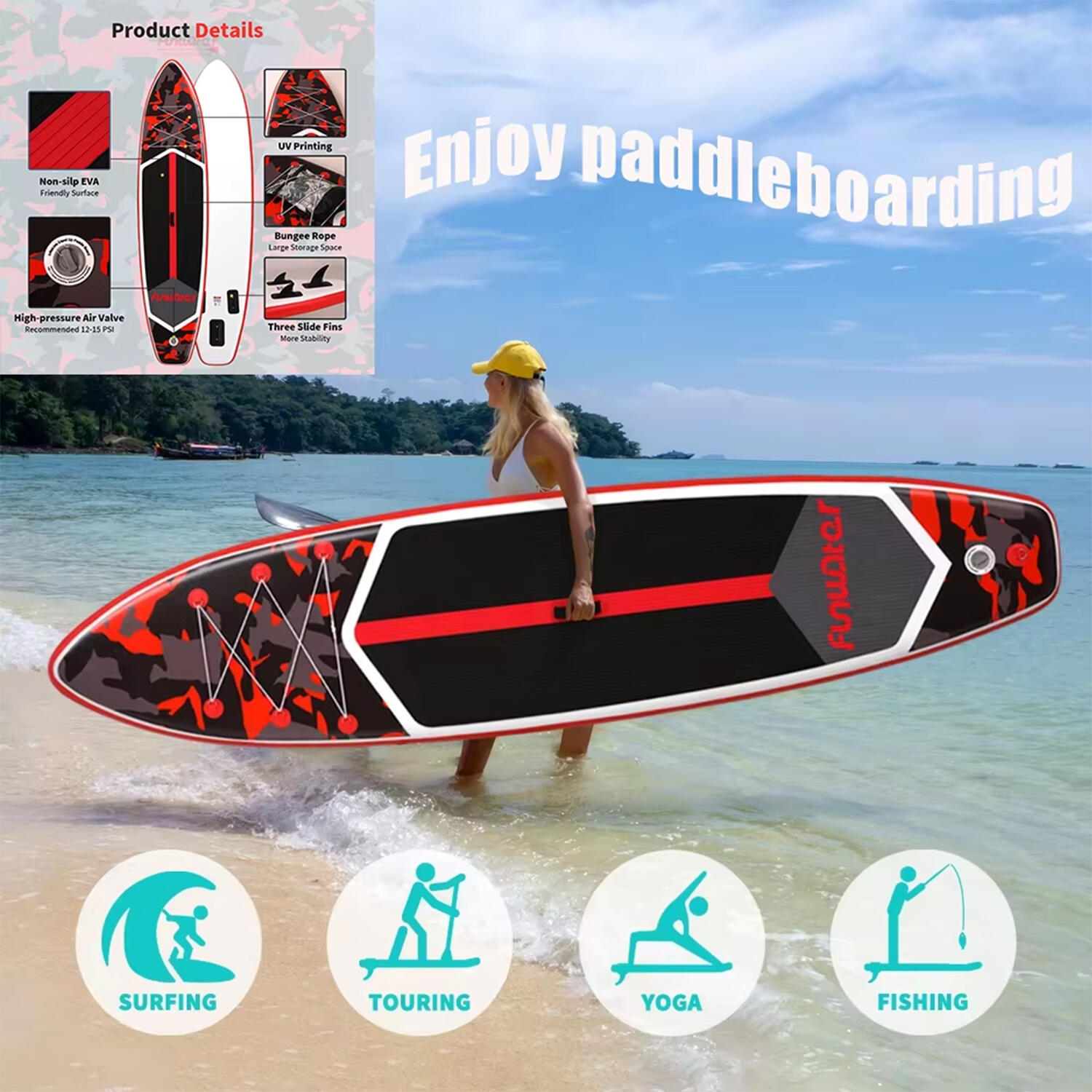 SUP Board Wide Stable Max 180kg 350x83x15cm SUPFW32A 5/6