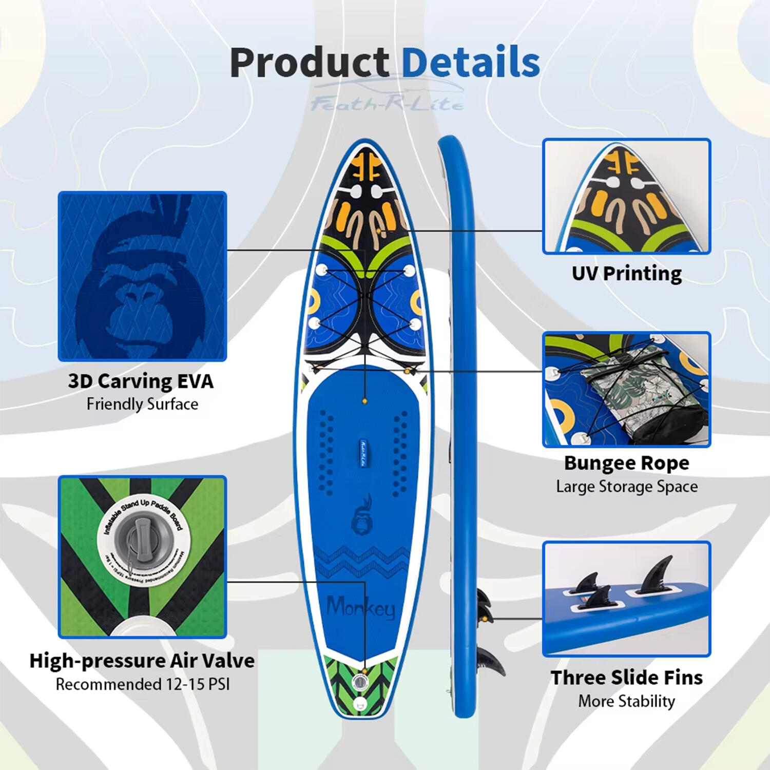 SUP Board Wide Stable Max 180kg 335x82x15cm SUPFR02D 4/6