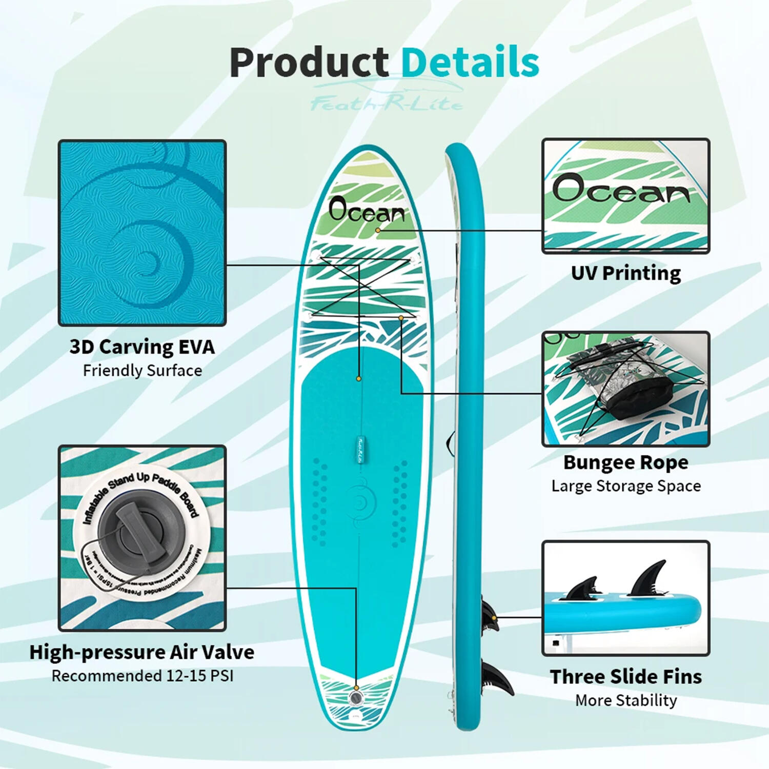 SUP Board Wide Stable Max 180kg 335x82x15cm SUPFR03F 4/5