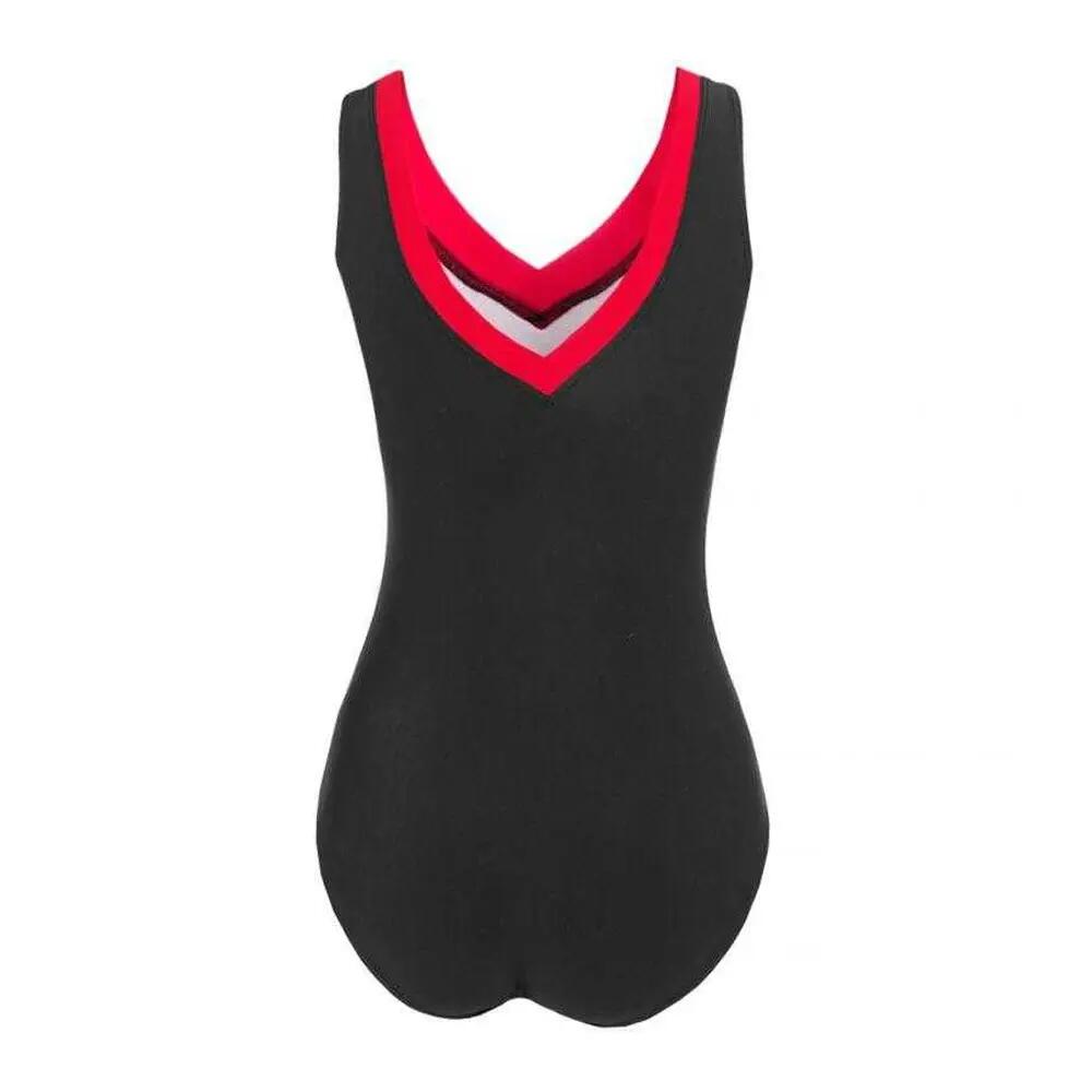 Costume Da Bagno Intero Donna Crowell Angie Nero Rosso 2/2