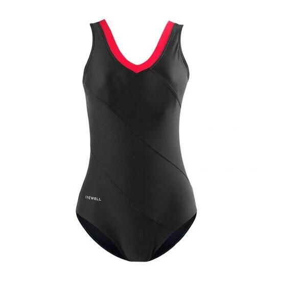 Maillot De Bain 1 Pièce ANGIE Femme (Noir / Rouge)