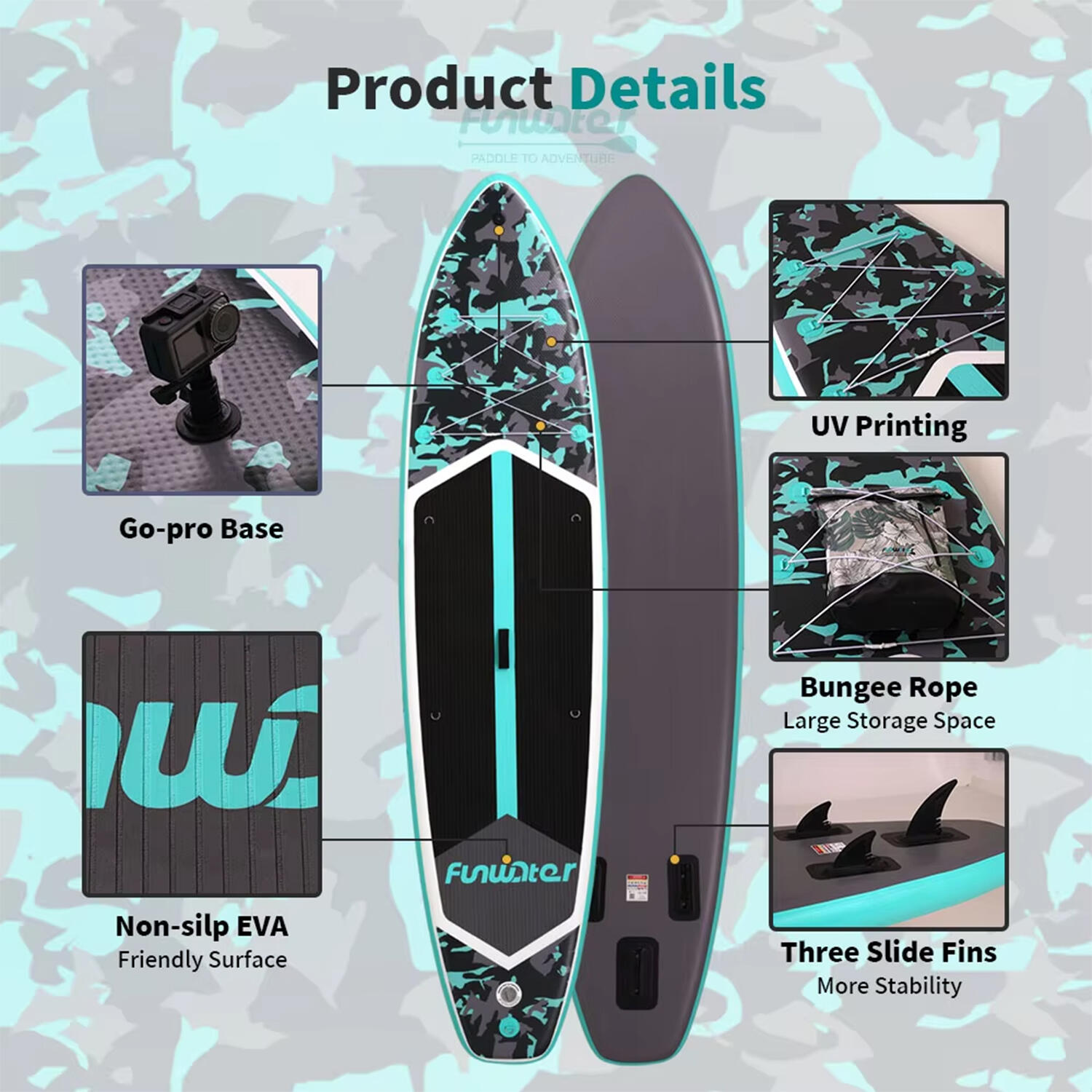 SUP Board Wide Stable Max 180kg 350x83x15cm SUPFW32C 4/6