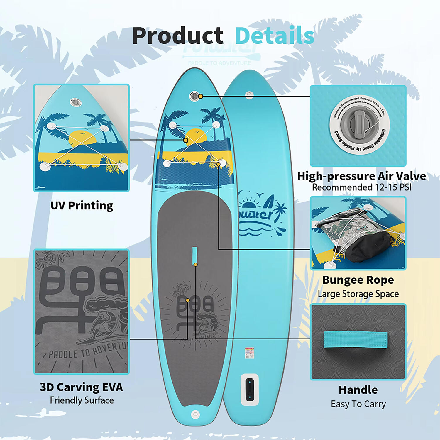 SUP Board Wide Stable Max 180kg 335x83x15cm SUPFW27A 3/6