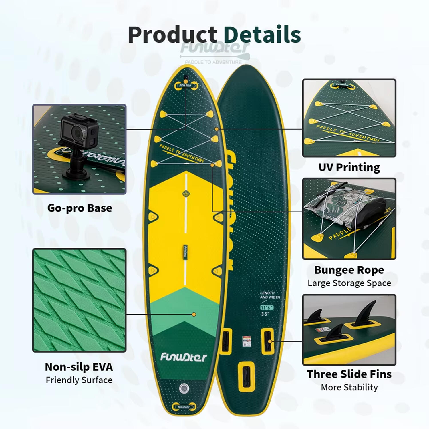 SUP Board Wide Stable Max 180kg 350x89x15cm SUPFW43A 3/6
