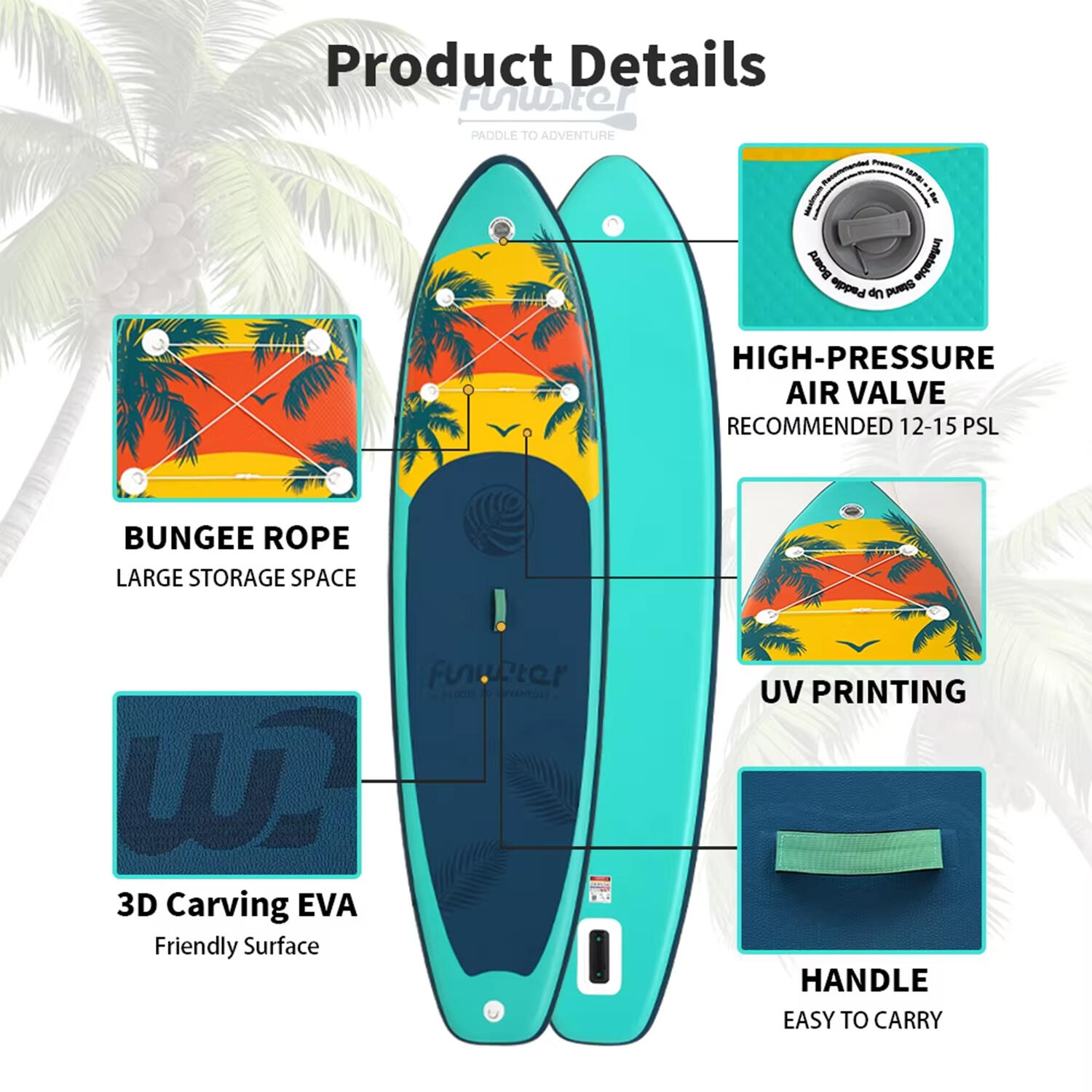SUP Board Wide Stable Max 180kg 335x83x15cm SUPFW55A 4/6