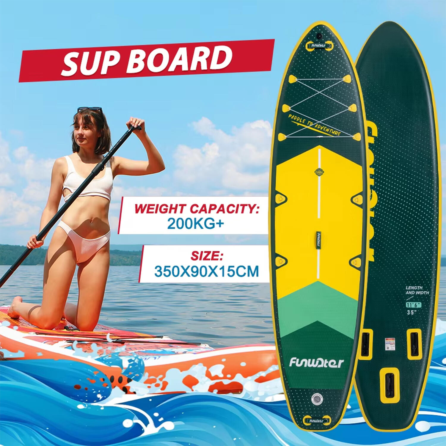 SUP Board Wide Stable Max 180kg 350x89x15cm SUPFW43A 2/6
