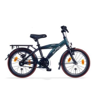 Alpina yabber 16" - kinderfiets, pine green matt / vivid black matt