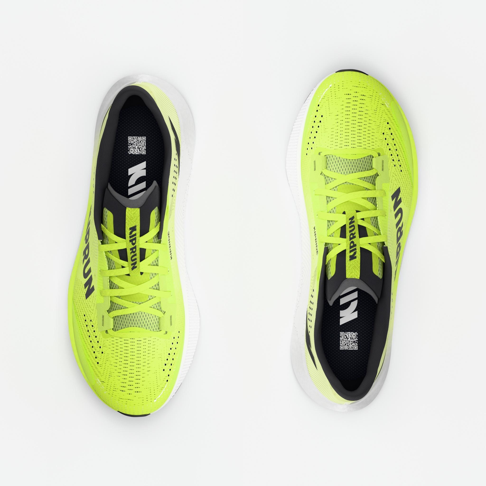 Chaussures de running homme Kiprun Kipride jaunes 7/8