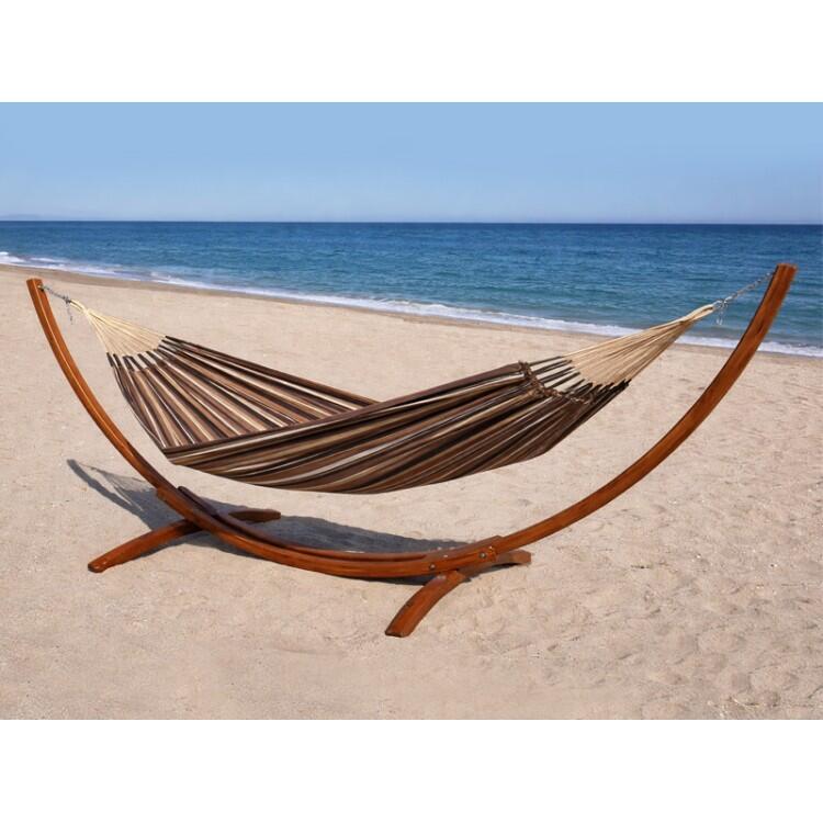 Tropical Hamac - Hamac avec support bois Latino L Choco Oro 3/5