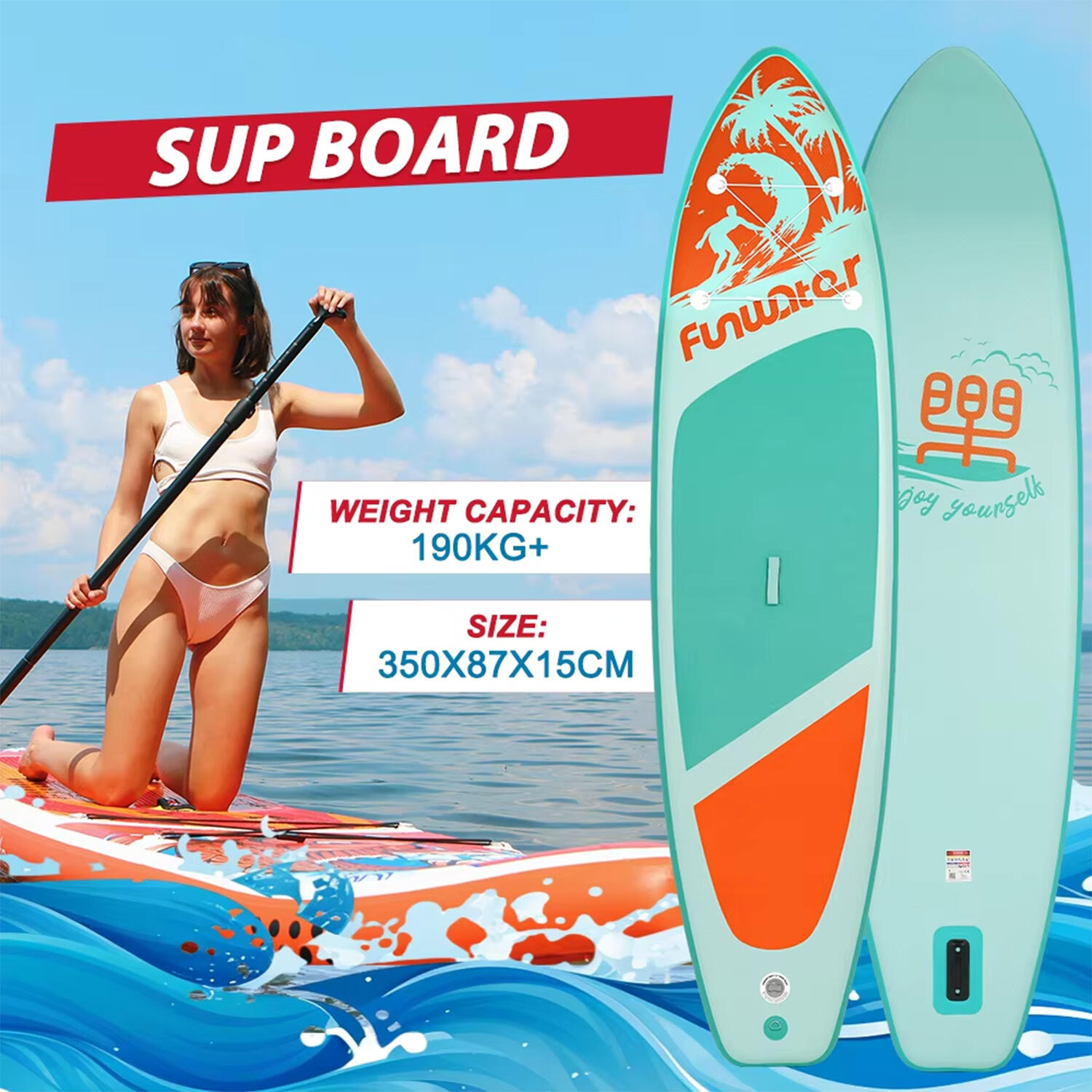 SUP Board Wide Stable Max 180kg 350x86x15cm SUPFW28C 2/7